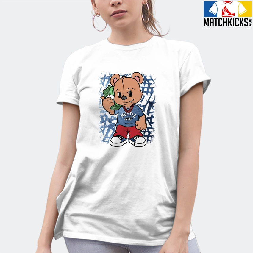 T-Shirt - Nike Dunk High Washed Denim Pack - Sneaker-Matching T-Shirt (HUSTLE HARD BEAR) 10 T-Shirt - Nike Dunk High Washed Denim Pack - Sneaker-Matching T-Shirt (HUSTLE HARD BEAR) - Image 8