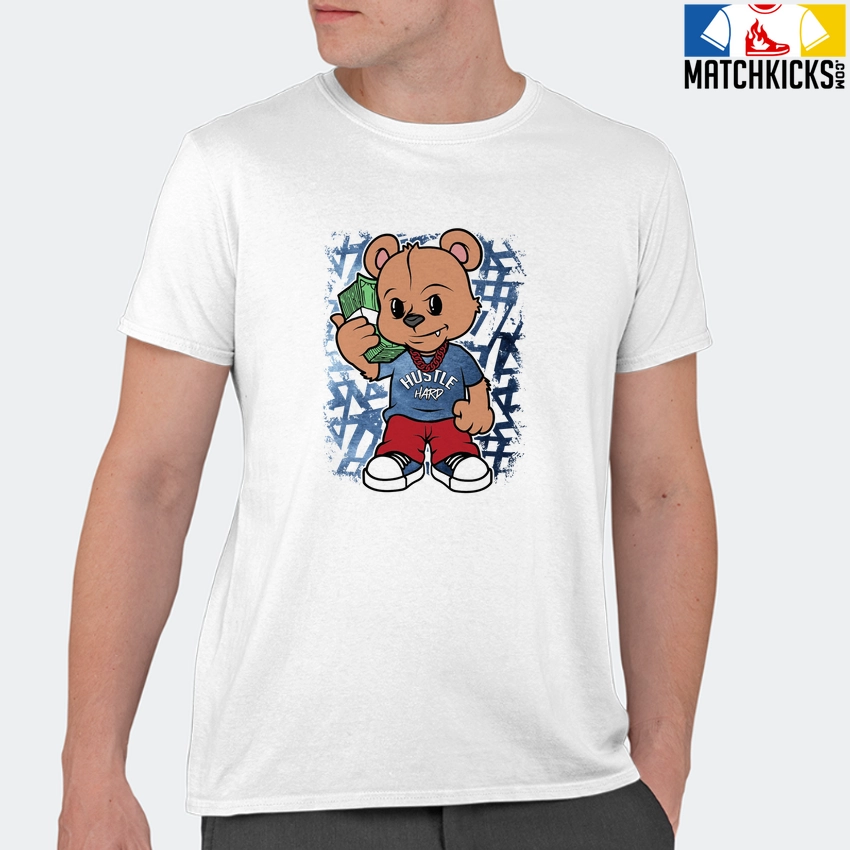 T-Shirt - Nike Dunk High Washed Denim Pack - Sneaker-Matching T-Shirt (HUSTLE HARD BEAR) 11 T-Shirt - Nike Dunk High Washed Denim Pack - Sneaker-Matching T-Shirt (HUSTLE HARD BEAR) - Image 9