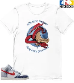 T-Shirt - Nike Dunk High Washed Denim Pack - Sneaker-Matching T-Shirt (With Their Tongues)