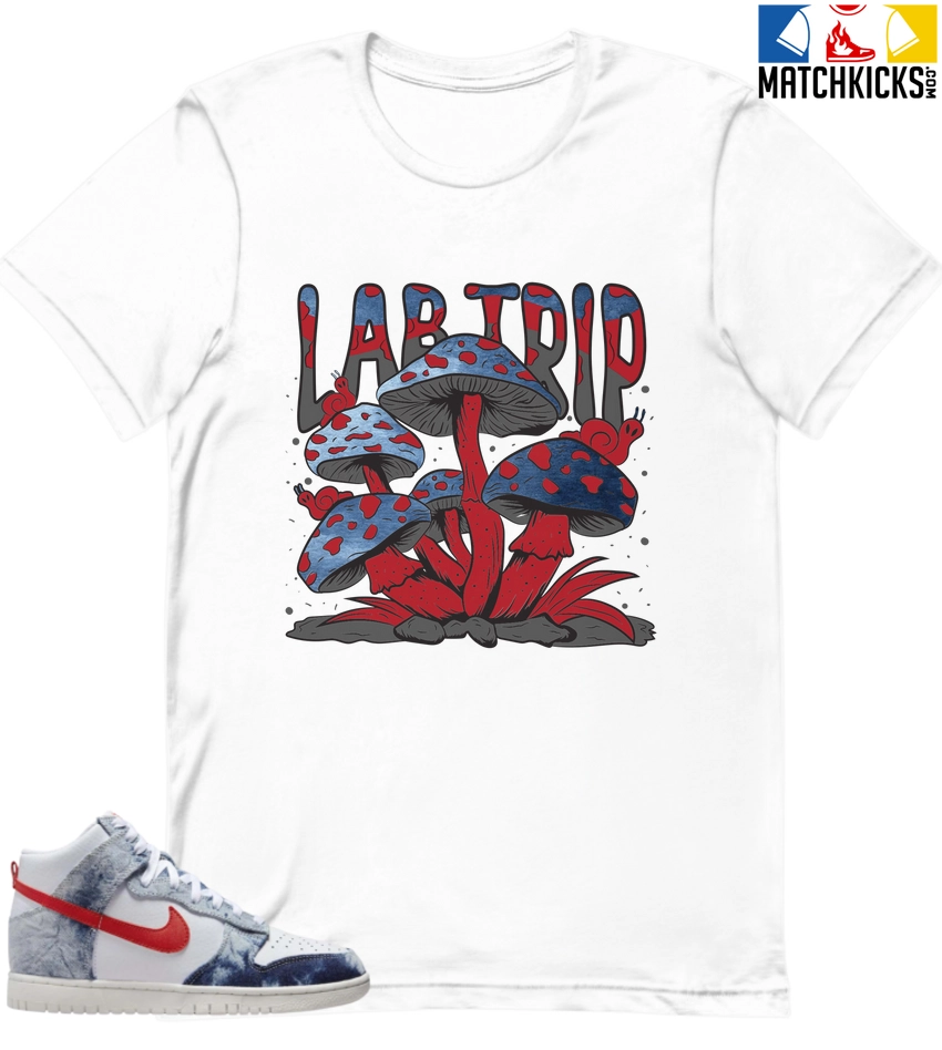 T-Shirt - Nike Dunk High Washed Denim Pack - Sneaker-Matching T-Shirt (Lab Trip) 3 T-Shirt - Nike Dunk High Washed Denim Pack - Sneaker-Matching T-Shirt (Lab Trip)