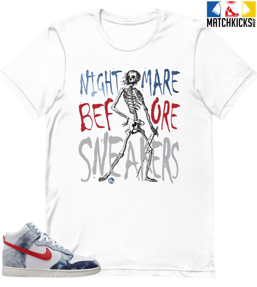 T-Shirt - Nike Dunk High Washed Denim Pack - Sneaker-Matching T-Shirt (Nightmare Before Sneakers) 3 T-Shirt - Nike Dunk High Washed Denim Pack - Sneaker-Matching T-Shirt (Nightmare Before Sneakers)