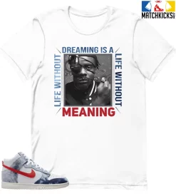 T-Shirt - Nike Dunk High Washed Denim Pack - Sneaker-Matching T-Shirt (Wale Life Without Dreaming)