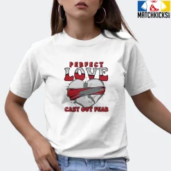 T-Shirt - Nike Dunk High Washed Denim Pack - Sneaker-Matching T-Shirt (Perfect Love Cast Out Fear) -Nike Dunk shop online mockupGenerator 1470