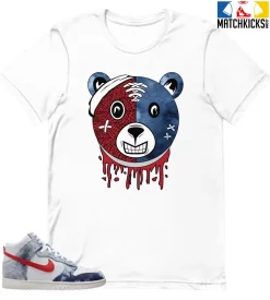 T-Shirt - Nike Dunk High Washed Denim Pack - Sneaker-Matching T-Shirt (Bear Face)