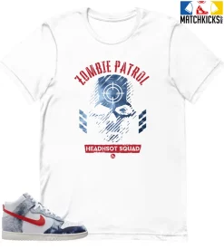 T-Shirt - Nike Dunk High Washed Denim Pack - Sneaker-Matching T-Shirt (Zombie Patrol)