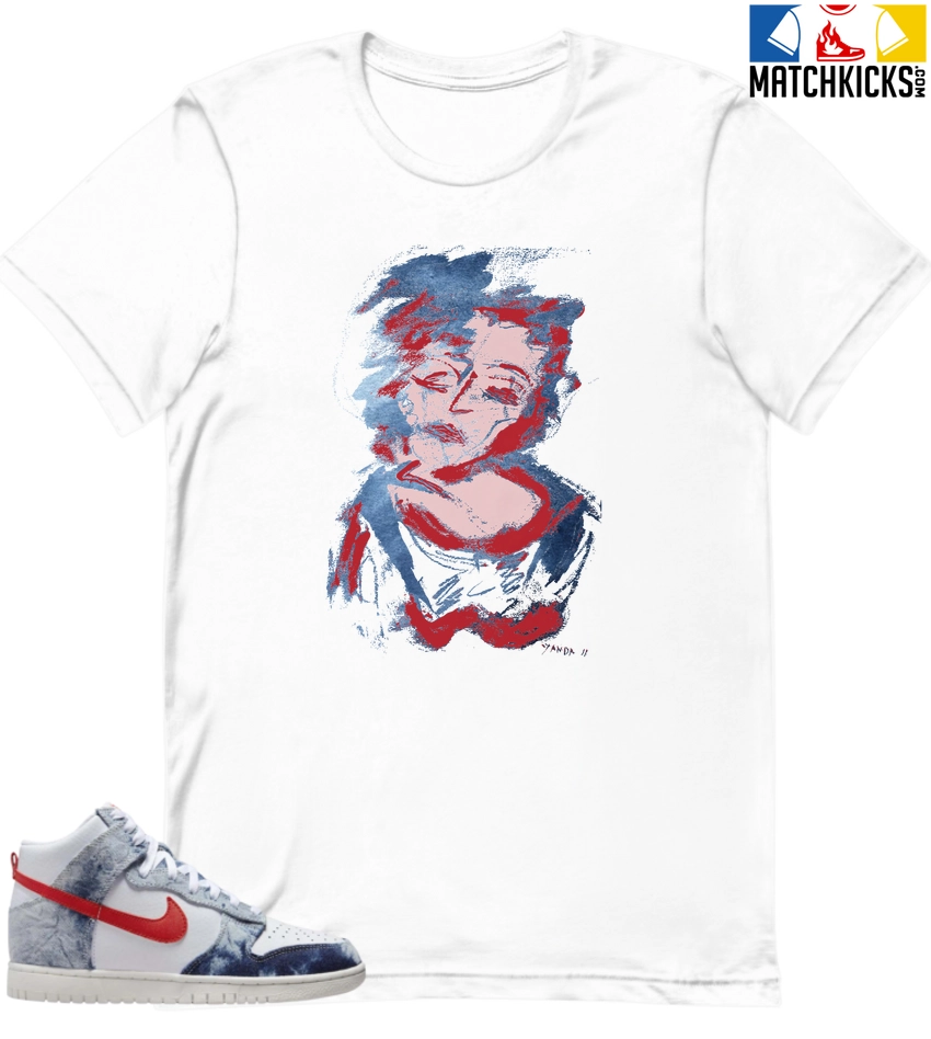 T-Shirt - Nike Dunk High Washed Denim Pack - Sneaker-Matching T-Shirt (Marilyn Abstract) 3 T-Shirt - Nike Dunk High Washed Denim Pack - Sneaker-Matching T-Shirt (Marilyn Abstract)