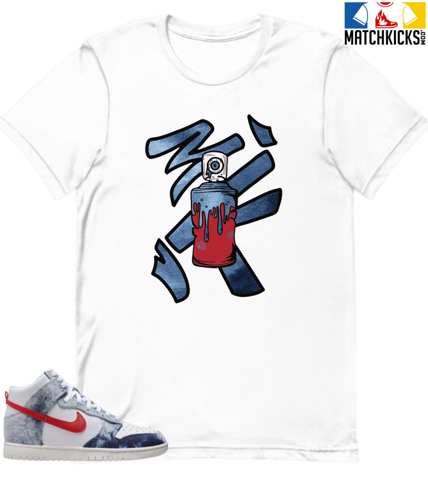T-Shirt - Nike Dunk High Washed Denim Pack - Sneaker-Matching T-Shirt (Spray Can) 3 T-Shirt - Nike Dunk High Washed Denim Pack - Sneaker-Matching T-Shirt (Spray Can)