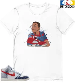 T-Shirt - Nike Dunk High Washed Denim Pack - Sneaker-Matching T-Shirt (Urkel)