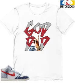 T-Shirt - Nike Dunk High Washed Denim Pack - Sneaker-Matching T-Shirt (God Did)