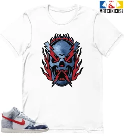 T-Shirt - Nike Dunk High Washed Denim Pack - Sneaker-Matching T-Shirt (THUNDER SKULL)