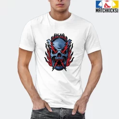 T-Shirt - Nike Dunk High Washed Denim Pack - Sneaker-Matching T-Shirt (THUNDER SKULL) -Nike Dunk shop online mockupGenerator 1671