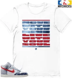 T-Shirt - Nike Dunk High Washed Denim Pack - Sneaker-Matching T-Shirt (MOVE And LIVE)
