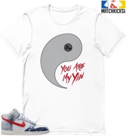 T-Shirt - Nike Dunk High Washed Denim Pack - Sneaker-Matching T-Shirt (You Are My Yin)