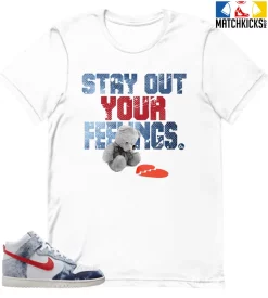 T-Shirt - Nike Dunk High Washed Denim Pack - Sneaker-Matching T-Shirt (Stay Out Your Feelings)