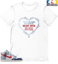 T-Shirt - Nike Dunk High Washed Denim Pack - Sneaker-Matching T-Shirt (Heart Open)