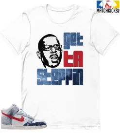 T-Shirt - Nike Dunk High Washed Denim Pack - Sneaker-Matching T-Shirt (GET TA STEPPIN With MARTIN)