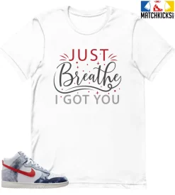 T-Shirt - Nike Dunk High Washed Denim Pack - Sneaker-Matching T-Shirt (Just Breathe)