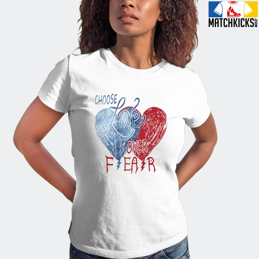 T-Shirt - Nike Dunk High Washed Denim Pack - Sneaker-Matching T-Shirt (Choose LOVE Over Fear) 6 T-Shirt - Nike Dunk High Washed Denim Pack - Sneaker-Matching T-Shirt (Choose LOVE Over Fear) - Image 4