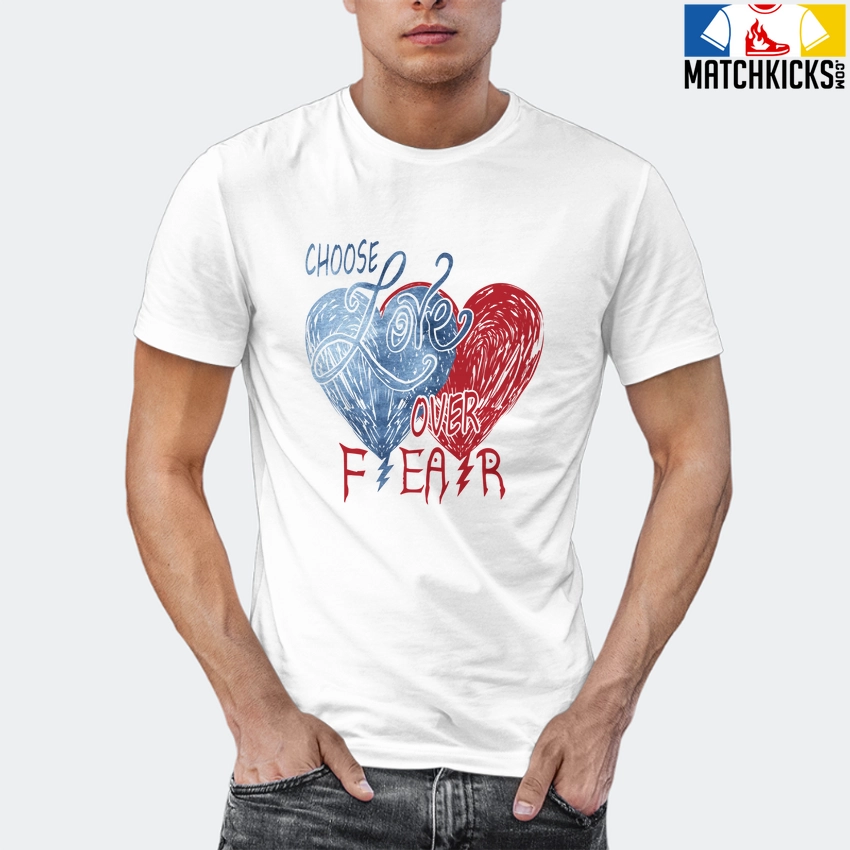 T-Shirt - Nike Dunk High Washed Denim Pack - Sneaker-Matching T-Shirt (Choose LOVE Over Fear) 12 T-Shirt - Nike Dunk High Washed Denim Pack - Sneaker-Matching T-Shirt (Choose LOVE Over Fear) - Image 10