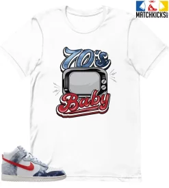 T-Shirt - Nike Dunk High Washed Denim Pack - Sneaker-Matching T-Shirt (70's Baby)