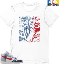 T-Shirt - Nike Dunk High Washed Denim Pack - Sneaker-Matching T-Shirt (Inner Peace)