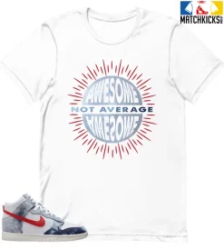 T-Shirt - Nike Dunk High Washed Denim Pack - Sneaker-Matching T-Shirt (Awesome Not Average)