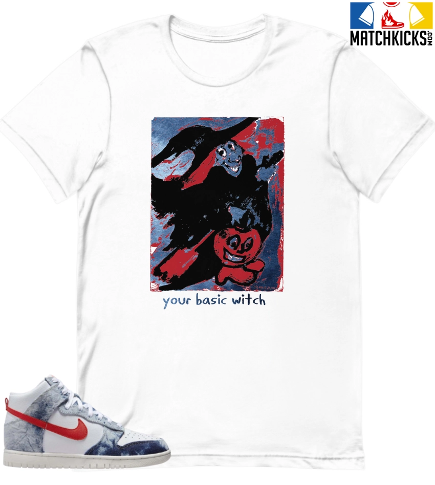 T-Shirt - Nike Dunk High Washed Denim Pack - Sneaker-Matching T-Shirt (your Basic Witch) 3 T-Shirt - Nike Dunk High Washed Denim Pack - Sneaker-Matching T-Shirt (your Basic Witch)