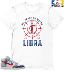 T-Shirt - Nike Dunk High Washed Denim Pack - Sneaker-Matching T-Shirt (Libra All Peace)