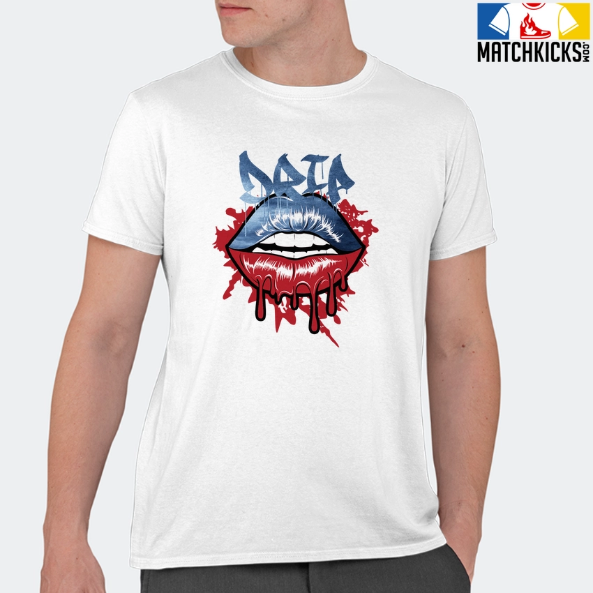 T-Shirt - Nike Dunk High Washed Denim Pack - Sneaker-Matching T-Shirt (Lips Drip) 11 T-Shirt - Nike Dunk High Washed Denim Pack - Sneaker-Matching T-Shirt (Lips Drip) - Image 9