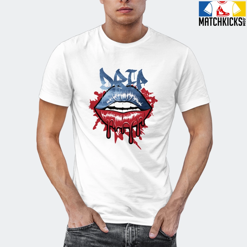 T-Shirt - Nike Dunk High Washed Denim Pack - Sneaker-Matching T-Shirt (Lips Drip) 12 T-Shirt - Nike Dunk High Washed Denim Pack - Sneaker-Matching T-Shirt (Lips Drip) - Image 10