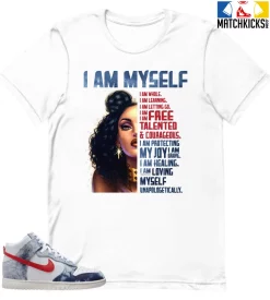 T-Shirt - Nike Dunk High Washed Denim Pack - Sneaker-Matching T-Shirt (I AM MYSELF)