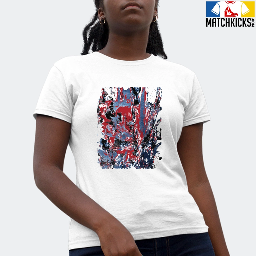 T-Shirt - Nike Dunk High Washed Denim Pack - Sneaker-Matching T-Shirt (Abstract Flower) 4 T-Shirt - Nike Dunk High Washed Denim Pack - Sneaker-Matching T-Shirt (Abstract Flower) - Image 2
