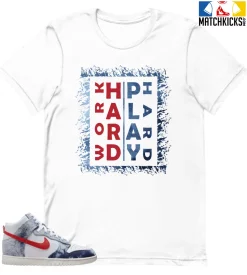 T-Shirt - Nike Dunk High Washed Denim Pack - Sneaker-Matching T-Shirt (Work Hard Play Hard)