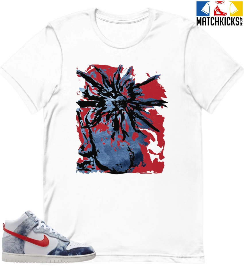 T-Shirt - Nike Dunk High Washed Denim Pack - Sneaker-Matching T-Shirt (SUN Flower Bloom) 3 T-Shirt - Nike Dunk High Washed Denim Pack - Sneaker-Matching T-Shirt (SUN Flower Bloom)