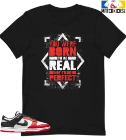 T-Shirt - Nike Dunk Low EMB NBA 75th Anniversary Chicago - Sneaker-Matching T-Shirt (Born To Be REAL)