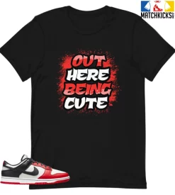 T-Shirt - Nike Dunk Low EMB NBA 75th Anniversary Chicago - Sneaker-Matching T-Shirt (Out Here Being CUTE)