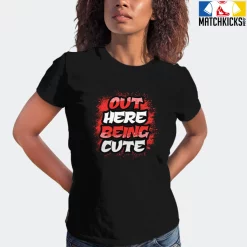 T-Shirt - Nike Dunk Low EMB NBA 75th Anniversary Chicago - Sneaker-Matching T-Shirt (Out Here Being CUTE) -Nike Dunk shop online mockupGenerator 2389