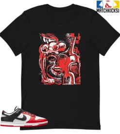 T-Shirt - Nike Dunk Low EMB NBA 75th Anniversary Chicago - Sneaker-Matching T-Shirt (Abstract Woman)