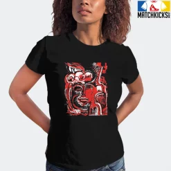 T-Shirt - Nike Dunk Low EMB NBA 75th Anniversary Chicago - Sneaker-Matching T-Shirt (Abstract Woman) -Nike Dunk shop online mockupGenerator 2398