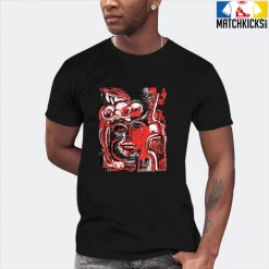 T-Shirt - Nike Dunk Low EMB NBA 75th Anniversary Chicago - Sneaker-Matching T-Shirt (Abstract Woman) -Nike Dunk shop online mockupGenerator 2399