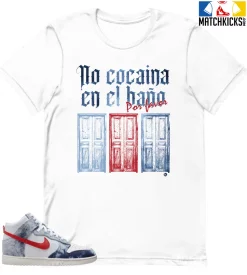 T-Shirt - Nike Dunk High Washed Denim Pack - Sneaker-Matching T-Shirt (No Cocaina)