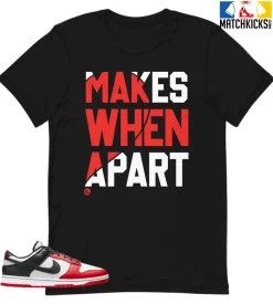 T-Shirt - Nike Dunk Low EMB NBA 75th Anniversary Chicago - Sneaker-Matching T-Shirt (Makes Sense Heart Right)