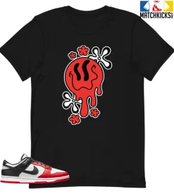 T-Shirt - Nike Dunk Low EMB NBA 75th Anniversary Chicago - Sneaker-Matching T-Shirt (Melty Face)