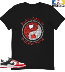 T-Shirt - Nike Dunk Low EMB NBA 75th Anniversary Chicago - Sneaker-Matching T-Shirt (YIN YANG BALANCE)