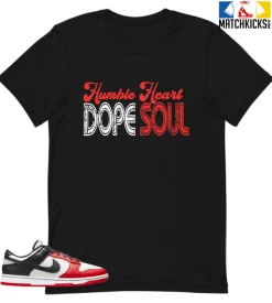 T-Shirt - Nike Dunk Low EMB NBA 75th Anniversary Chicago - Sneaker-Matching T-Shirt (Humble Heart DOPE SOUL (Grunge Style))