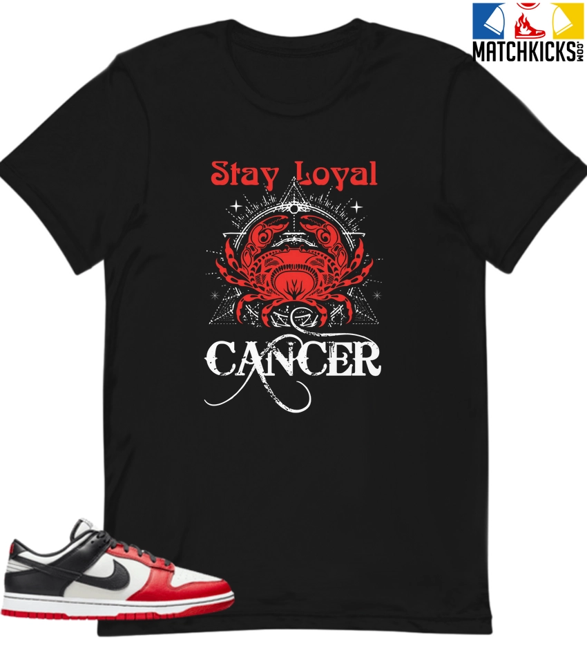 T-Shirt - Nike Dunk Low EMB NBA 75th Anniversary Chicago - Sneaker-Matching T-Shirt (Cancer Stay Loyal) 3 T-Shirt - Nike Dunk Low EMB NBA 75th Anniversary Chicago - Sneaker-Matching T-Shirt (Cancer Stay Loyal)
