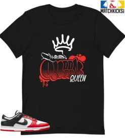 T-Shirt - Nike Dunk Low EMB NBA 75th Anniversary Chicago - Sneaker-Matching T-Shirt (QUEEN GRAF)