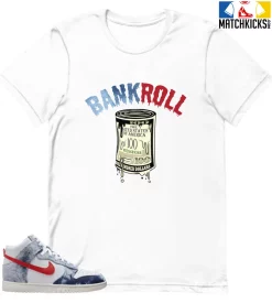 T-Shirt - Nike Dunk High Washed Denim Pack - Sneaker-Matching T-Shirt (BANKROLL)