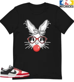 T-Shirt - Nike Dunk Low EMB NBA 75th Anniversary Chicago - Sneaker-Matching T-Shirt (Bunny Blowin Bubble)