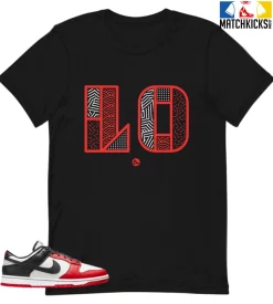 T-Shirt - Nike Dunk Low EMB NBA 75th Anniversary Chicago - Sneaker-Matching T-Shirt (Retro Love Left)
